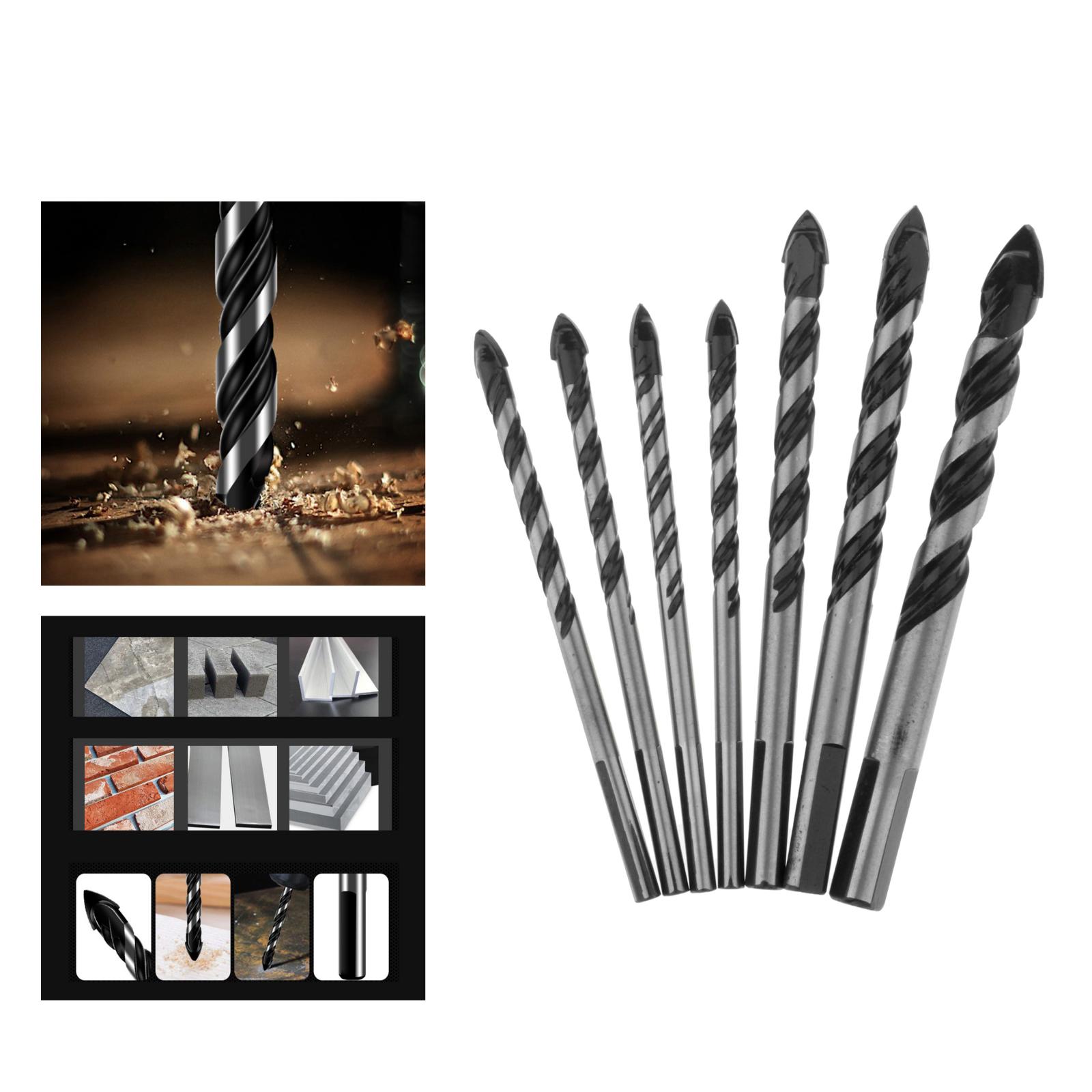 Taladro triangular de 5/7 uds, herramientas triangulares de taladro multiusos: Black 7PCS