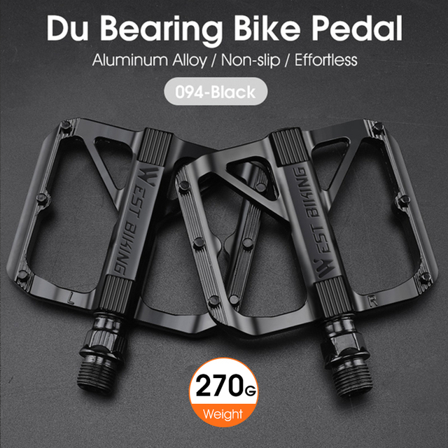 WEST BIKING Fahrrad Ultraleichtpedal 3-Lager-Pedale Aluminiumlegierung CRMO Radfahren Trittbrett für BMX MTB Fahrradpedale Zubehör: Black