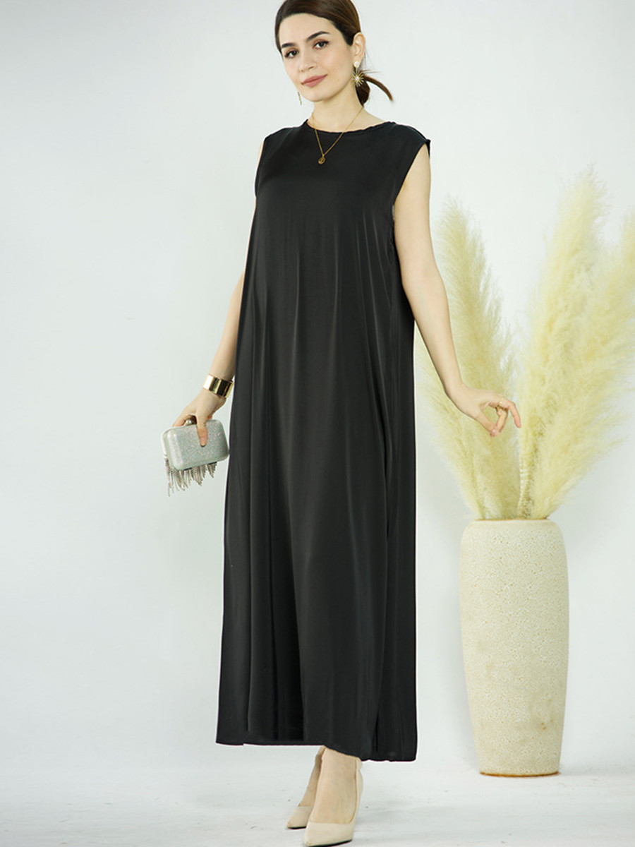 Musliminaiset lähi-idän turkkilainen abaya alusvaatteet vaatimaton ramadan-viitta kaftan femme afrikkalaiset mekot vaatteet: Xl / Musta