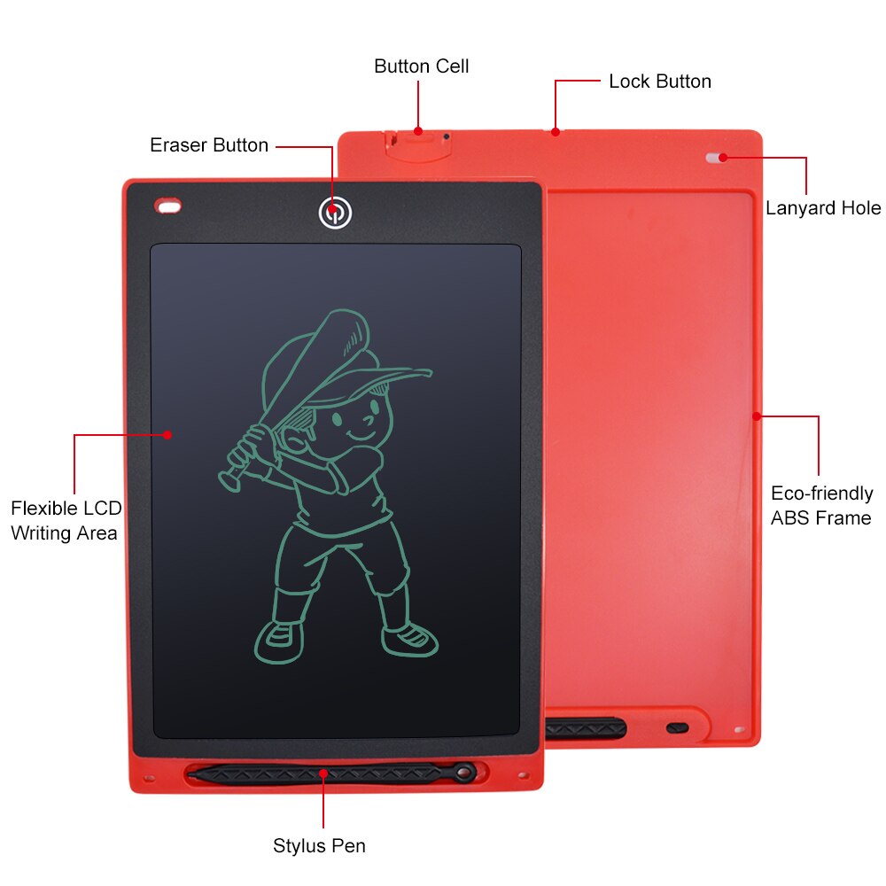 CHIAPL LCD Writing Tablet 12 Inch Electronic Digital Electronic Graphics Drawing Board Doodle Pad with Stylus Pen for kids
