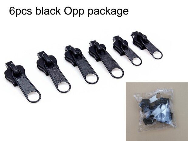 6Pcs Instant Zipper Universal Instant Fix Zipper Repair Kit Replacement Zip Slider Teeth Rescue Zippers Clothing Sewing Zipper: 6PCS OPP Packaging