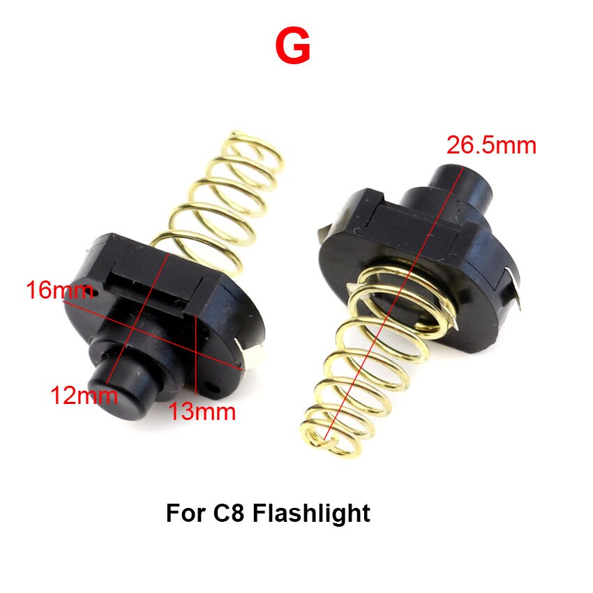2Pcs Zaklamp Modding Drukknop Klik Schakelaar Module Diy Onderdelen Montage Glare Torch Tail Schakelaar Draagbare Verlichting Accessoires: G
