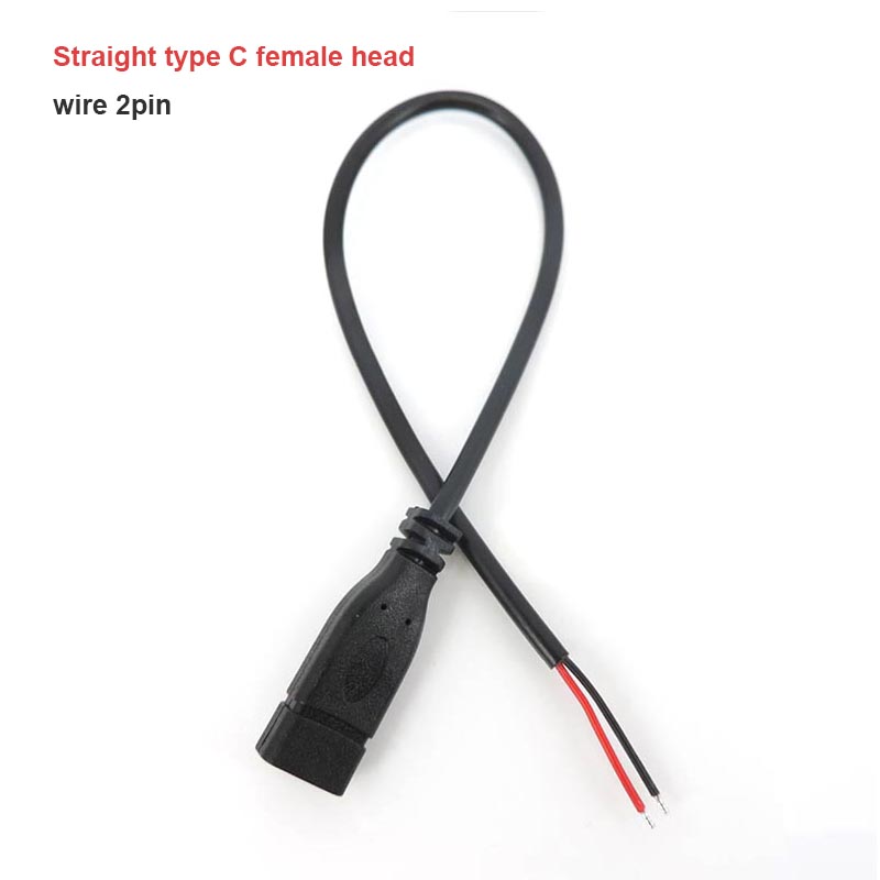0.25M Draad 2 4 Pins Kern Usb 2.0 Type C Mannelijke Vrouwelijke Kabel Haakse Stekker Verlengstuk Diy Reparatie Data Opladen 25Cm U: Army Green