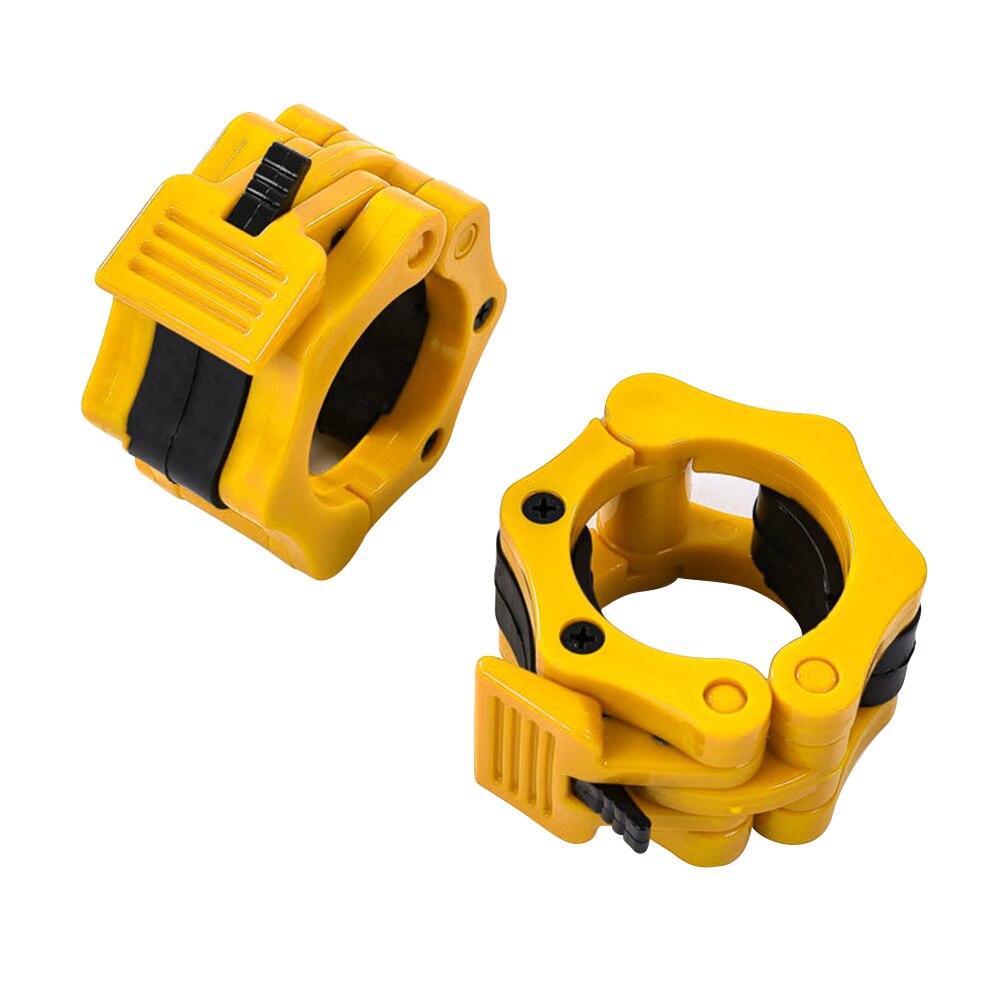 Bodybuilding halterklem clip veervergrendeling gewichtheffen halterhalsband voor eenvoudige veiligheid trainingsversieringen: Geel