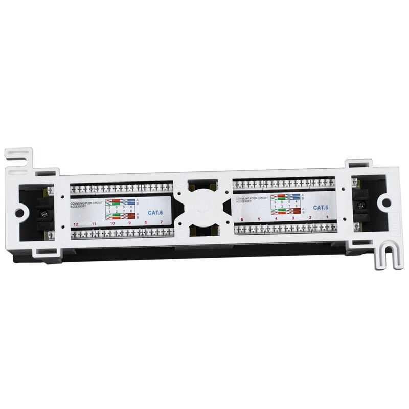 Netwerk Tool Kit 12 Poort Cat6 Patch Panel Rj45 Networking Wall Mount Rack Beugel: Default Title