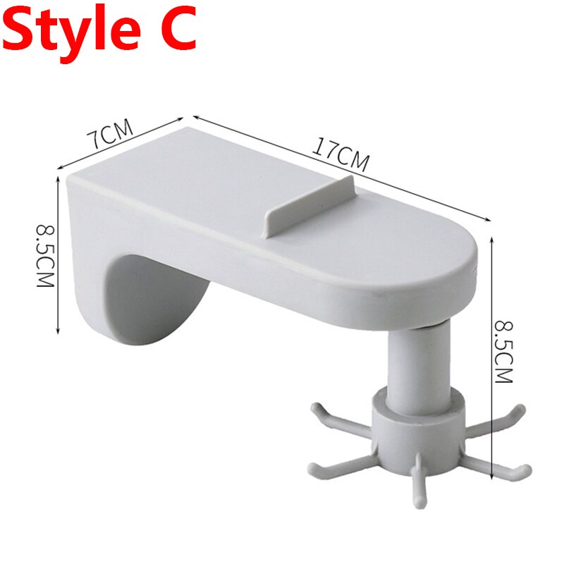 Perchero de almacenamiento rotativo de 360 grados para cocina, con gancho giratorio, soporte para utensilios de cocina, organizador para colgar cucharas, ollas, utensilios: Style C gray