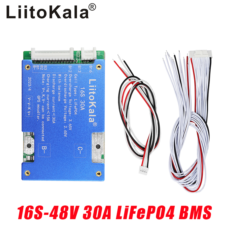 Liitokala 16s-48v30a-bms lifepo4 Batterie bilanz Lade platine Equalizer Temperatur schutz Equalizador für Escooter/E-Bike