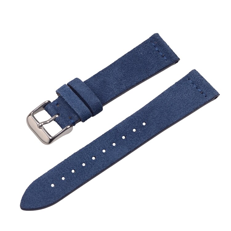 EACHE Suede Watch Leather Band Strap Beige Light&Dark Brown Black Grey Blue Watch Straps 18mm 20mm 22mm: Blue / 22mm