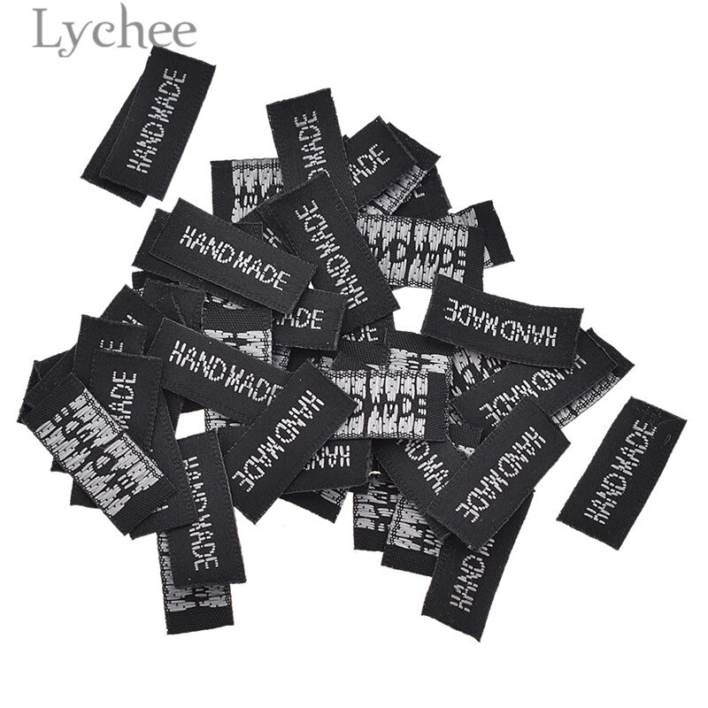 Lychee life 50 stk sorte håndlavede vævede etiketter vaskbare broderimærker til tøjposer diy sytilbehør: 2