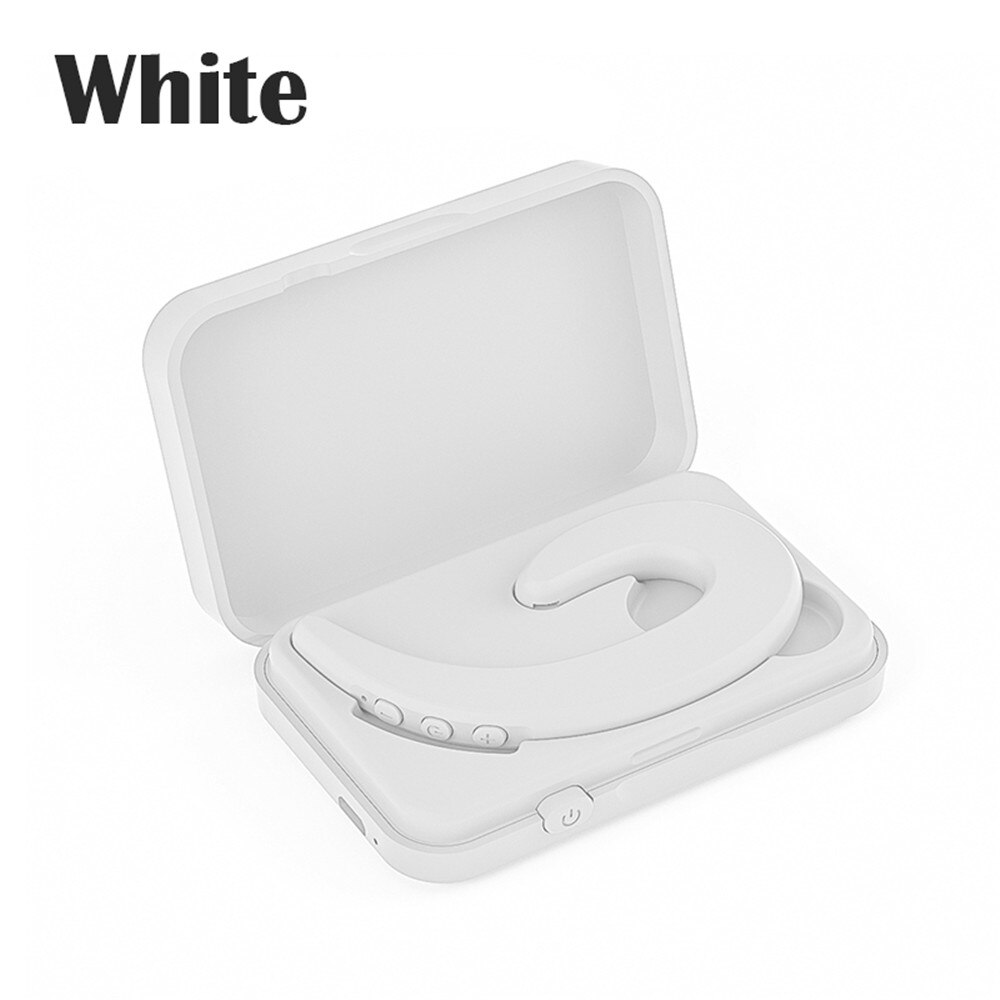 Auriculares deportivos impermeables IPX67 Y100 con Bluetooth 5,0, cascos de conducción ósea inalámbricos, gancho para la oreja para teléfono con micrófono: White