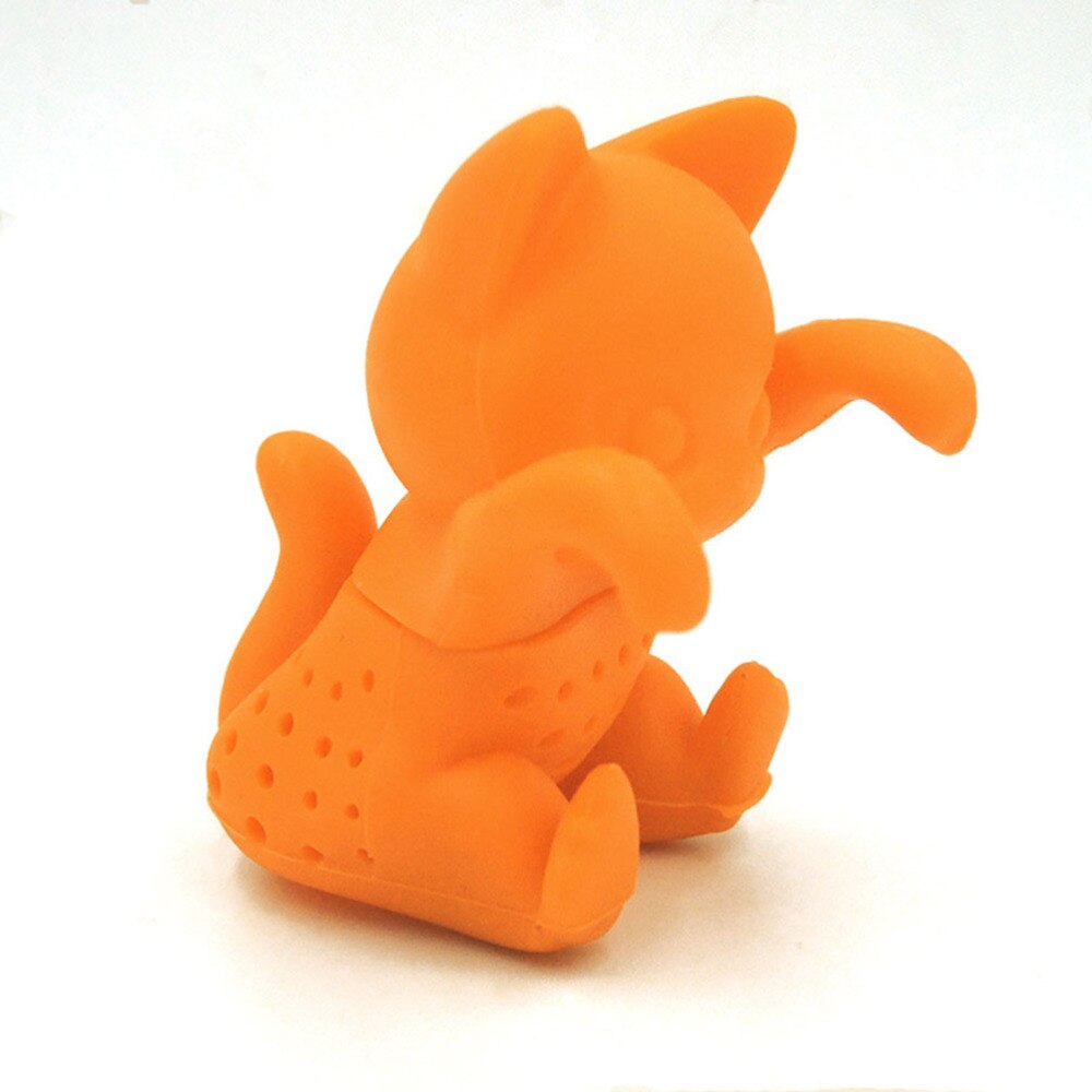 2 stuks schattige siliconen katten thee-infuser, dieren, losse theezeef, filter, diffuser, keukengereedschap, gadgets (oranje)