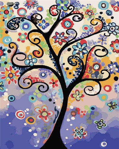 Evershine peinture par numéros arbre dessin art coloriage par numéros paysage peinture à la main ensemble mural: Tailles -996