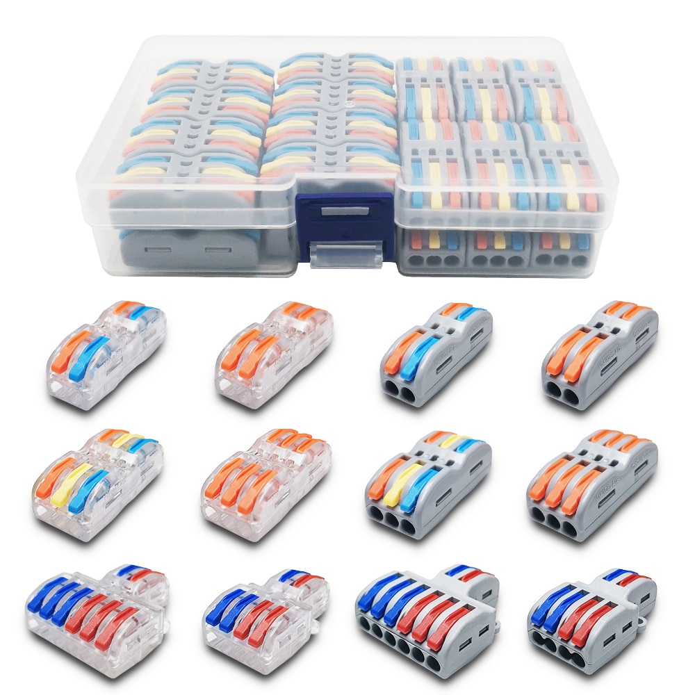 Mini Fast Boxed Wire Connector SPL-2/3/4 SPL-42/62 Compact Conductor Spring Wiring Connector Conductor Push-in Terminal Block
