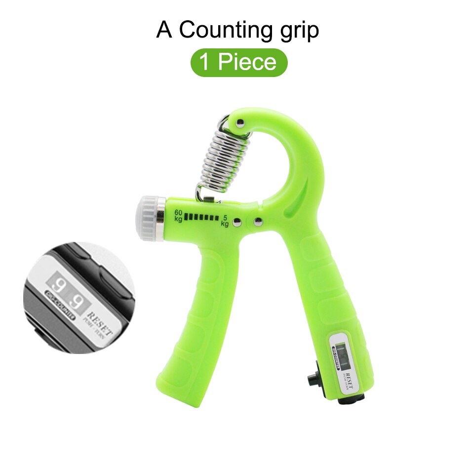 Worthdefence 5-60Kg Adjustable Hand Grip Men Countable Finger Strengther Heavy Exerciser Home Fitness Muscle Recovery Gripper: Coutable Green