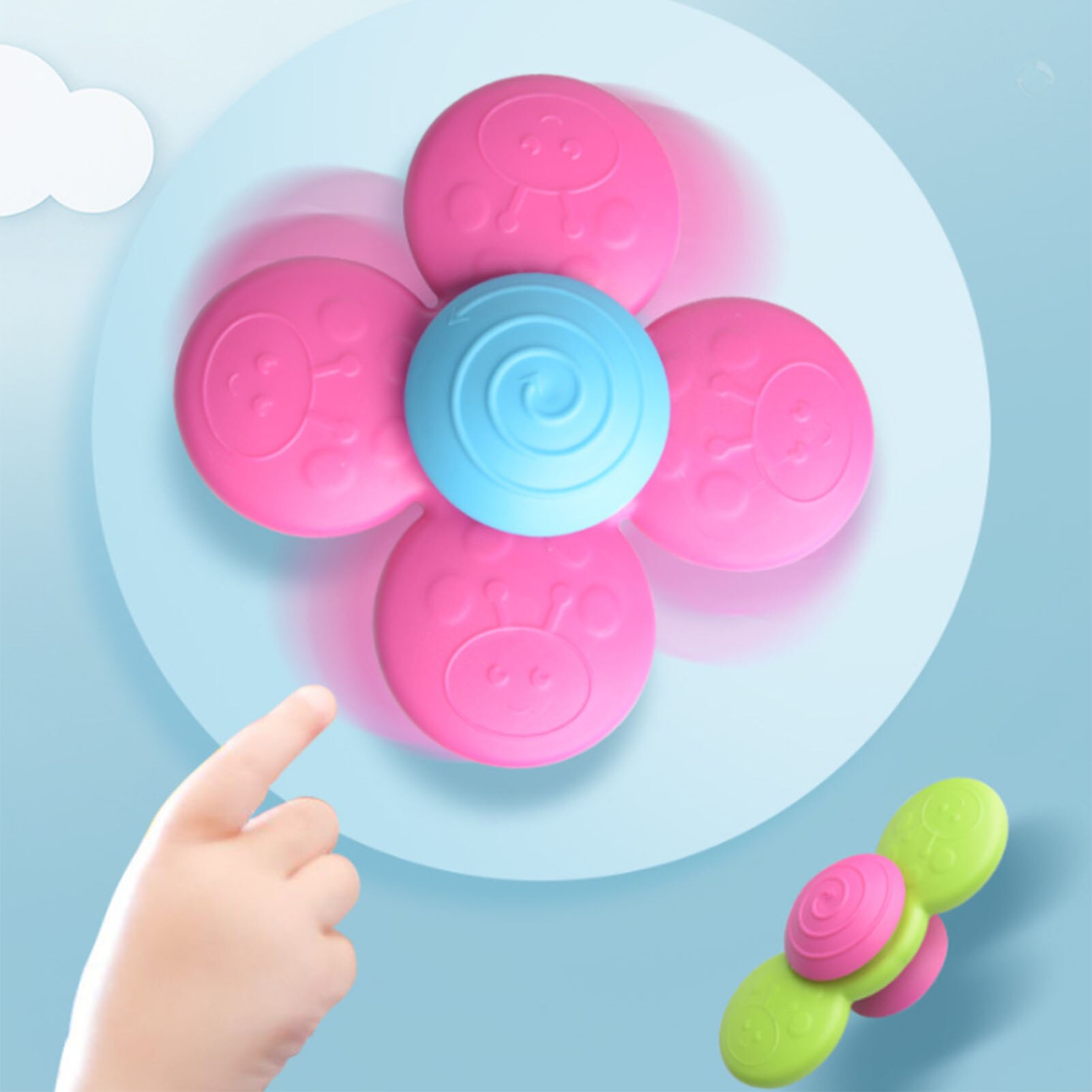 3Pcs Tol Bloem Zuignap Gyro Tol Traditionele Intelligentie Ontwikkeling Educatief Speelgoed Kinderen Klassieke Speelgoed