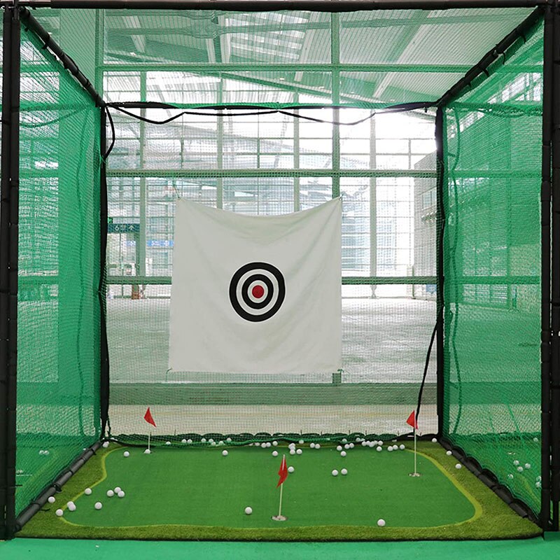 Golf Net Raken Kooi Praktijk Driving Netto Indooroutdoor Hoge Impact Dubbele Back Stop Doek Met Target Training Ball Return Netto