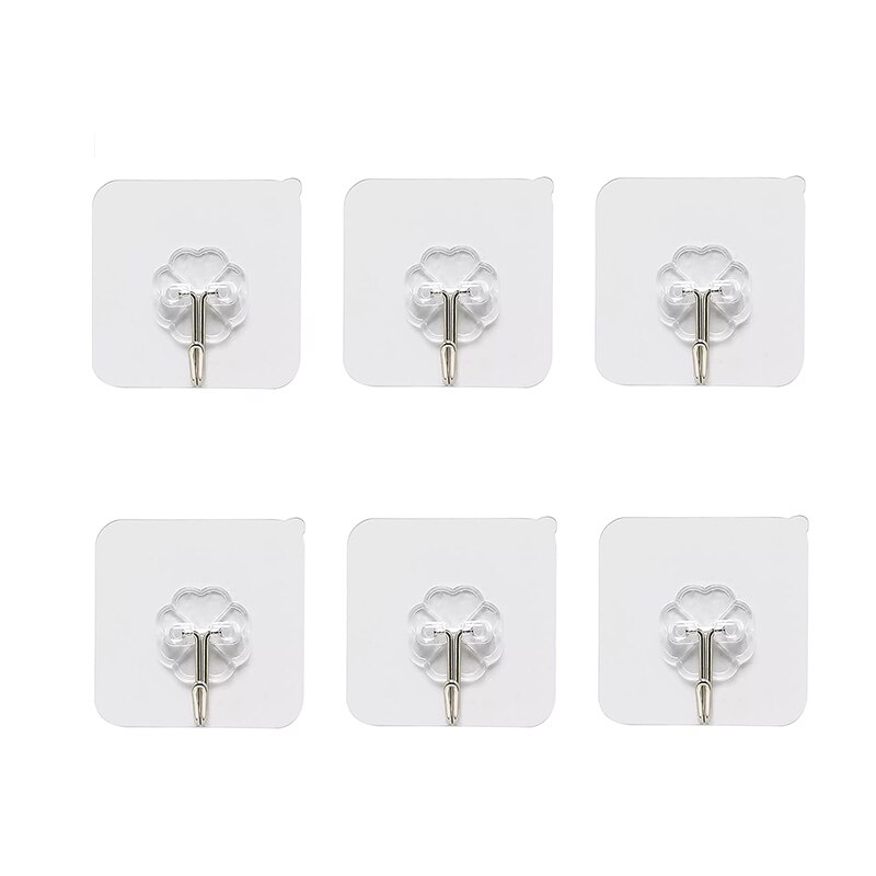 Geen-trace Sterke Muur Haken Keuken Sterke Zuignap multifunctionele Muur Toetsen Cups Holder Gereedschap Keuken Gadgets: 6PC