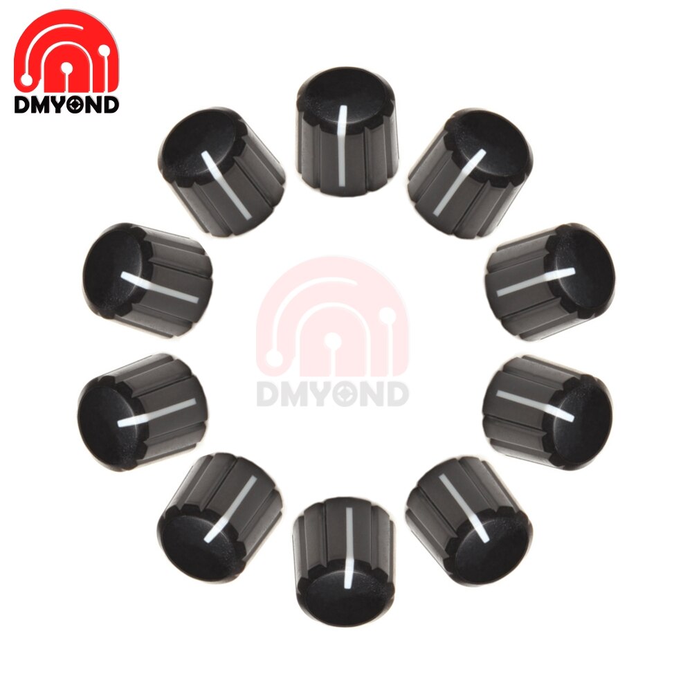 10 Uds 360 grados potenciómetro giratorio codificador de aleación de aluminio de la mitad Agujero del eje de mando de Sensor de interruptor para KY-040 ABS