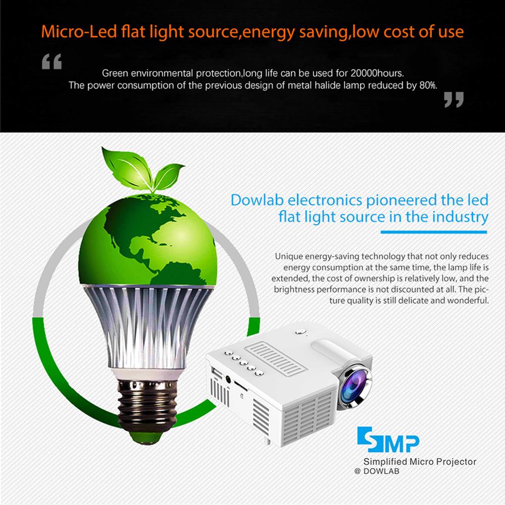 UC28C Portable Video Projector Children Teaching School 10W 10-60 Inch Home Cinema Office Supplies Full HD Mini LED Projector