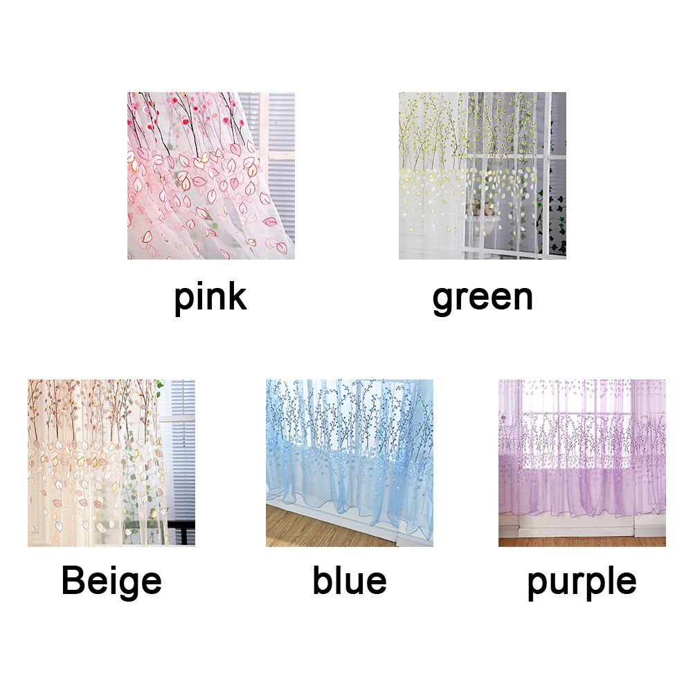 2m Window screening balcony finished product burnout flower tulle curtain for living room kitchen curtains