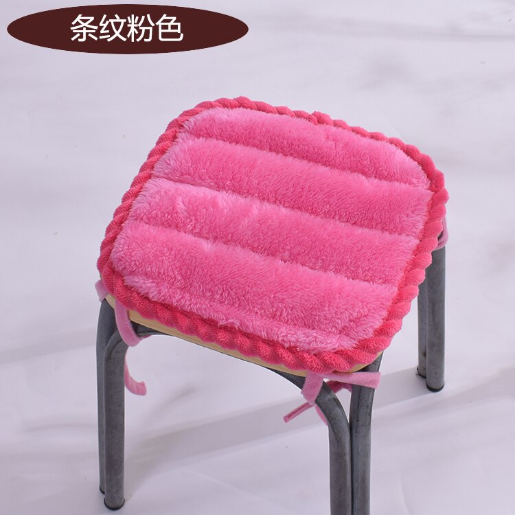 Solid Thick Stool Cushion Chair Seat Cushion Kids Seat Pad Antiskid Cute Pillow Cushion Home Decor 28x28/33x33 CM: Pink A / about 28x28cm