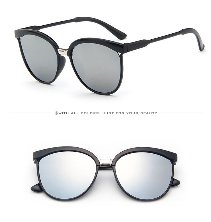 Retro cat eye zonnebril dames merk spiegel cateye zonnebril voor dames tinten  uv400 zonnebrillen: Zilver