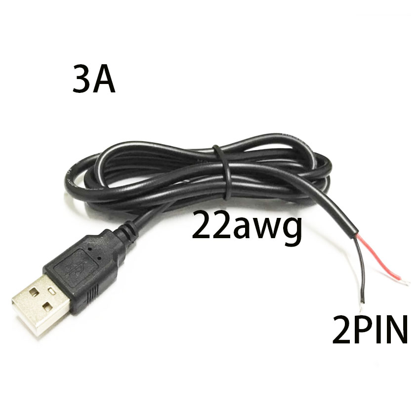 5V USB 2.0 2 Pin 2 Wire diy usb Male Jack Connector Cable Power Charge Extension Cable Cord 0.3m/1m/2m Connector Adapter