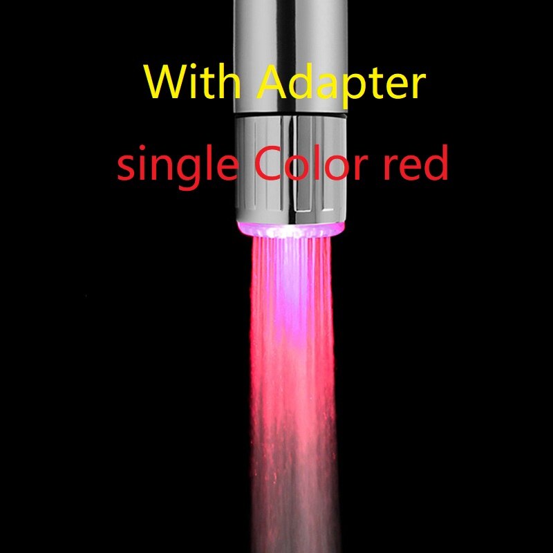 Bunte LED Wasserhahn Licht klopfen Düse Änderungen Farbe Je nach Wasser Temperatur Für Küche Schlecht Waschen Dusche: Single Farbe rot