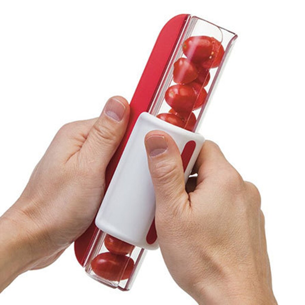 Kitchen Fruits Tomato Cherry Cutter Zip Grape Slicer SLice Cherry Tomatoes Easily Divider,2 Color