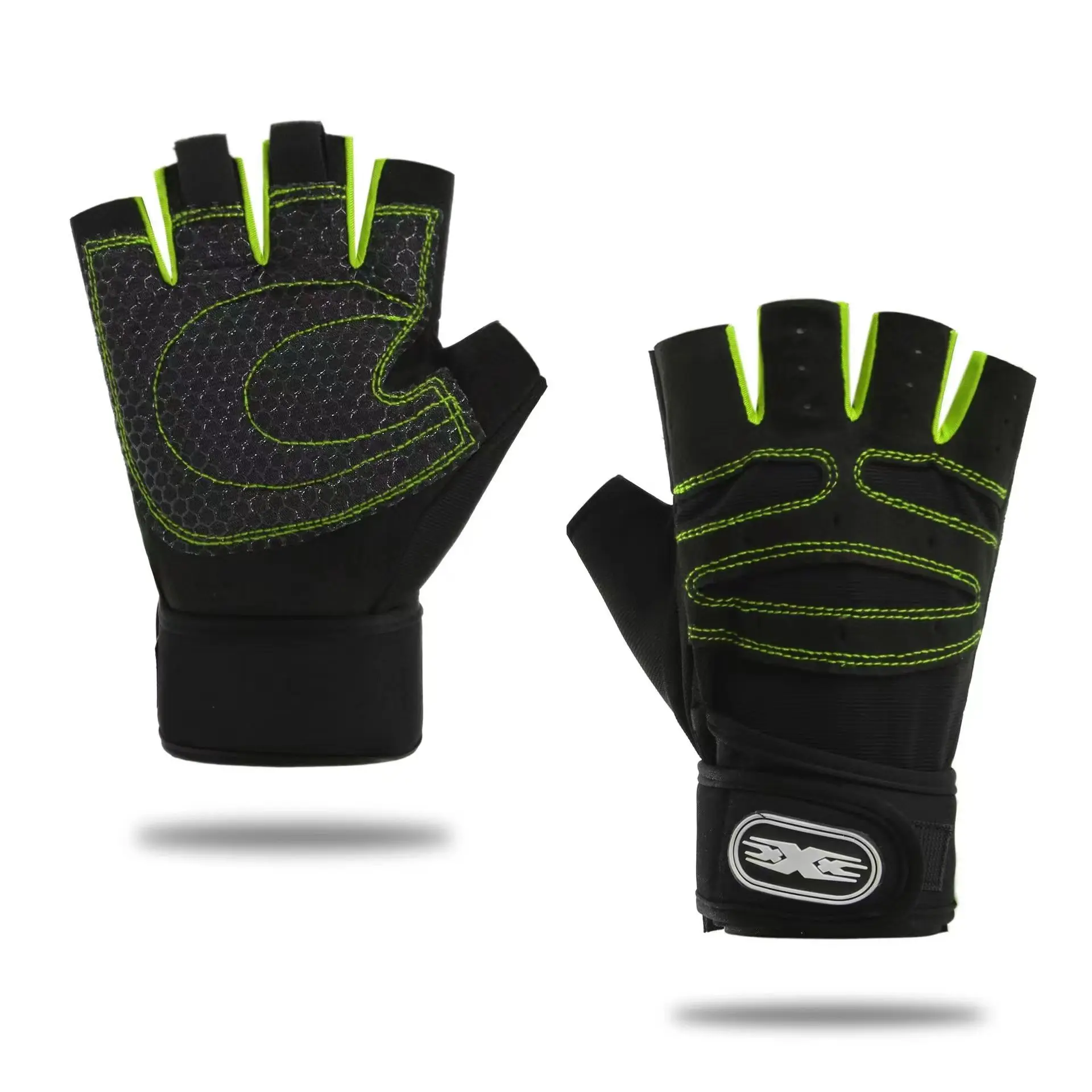 Guantes de gimnasio para hombres y mujeres, guantes de pulsera para levantamiento de pesas, entrenamiento de culturismo, ejercicio deportivo, guantes de ciclismo a prueba de golpes: Caqui oscuro / XL