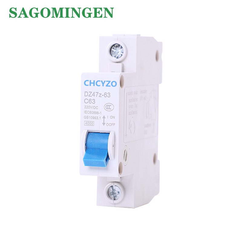 1P 2P DC 220V Circuit Breaker Solar Mini Circuit Breaker 10A 16A 20A 25A 32A 40A 50A 63A DC MCB für PV System DC Circuit Breaker