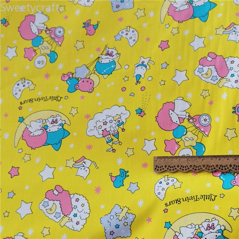 160X50Cm Moon Star Gedrukt Katoen Stof Door Halve Meter Diy Naaien Baby Beddengoed Patchwork Quilt Pop jurk Handgemaakte Craft