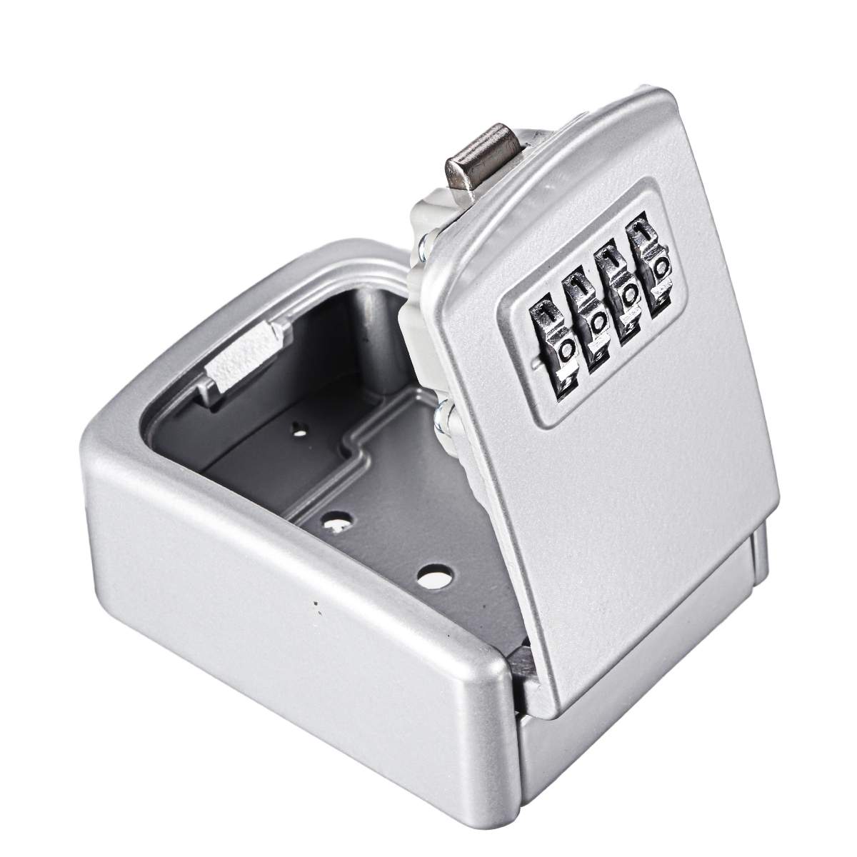 Safurance Small 4 Digit Code Lock Outdoor Password Key Box Password Lock Wall-mounted Key Box Password Lock 94*72*37mm: Silver