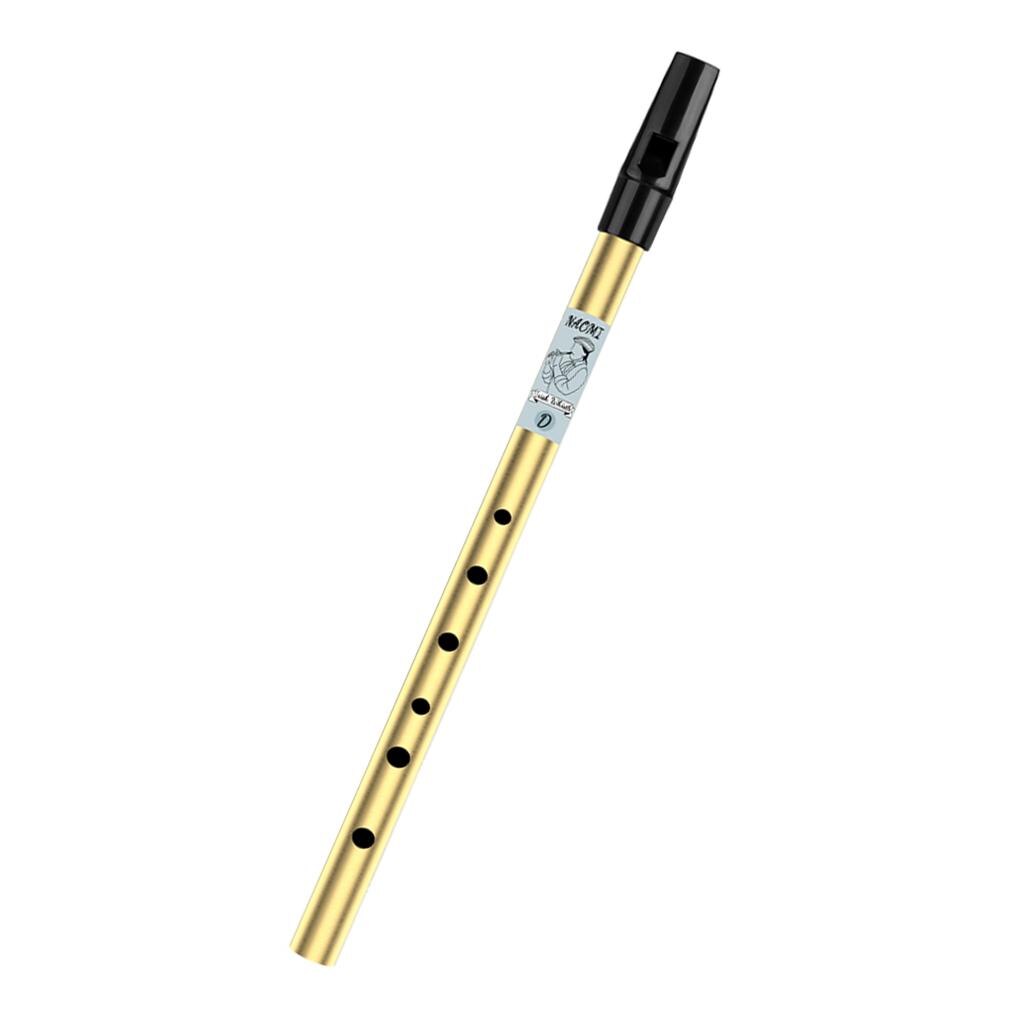 Irsk fløjte fløjte c / d nøgle fløjte 6 hul klarinet fløjte forniklet flauta messing musikinstrument: Højt d guld