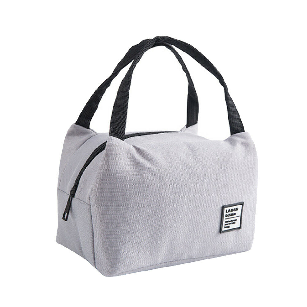 neueste Heiße Mittagessen Tasche für Frauen Männer Thermische Isolierte Lunchbox Thermos Tote Picknick Lebensmittel Tasche Wasserdicht tasche: Grau