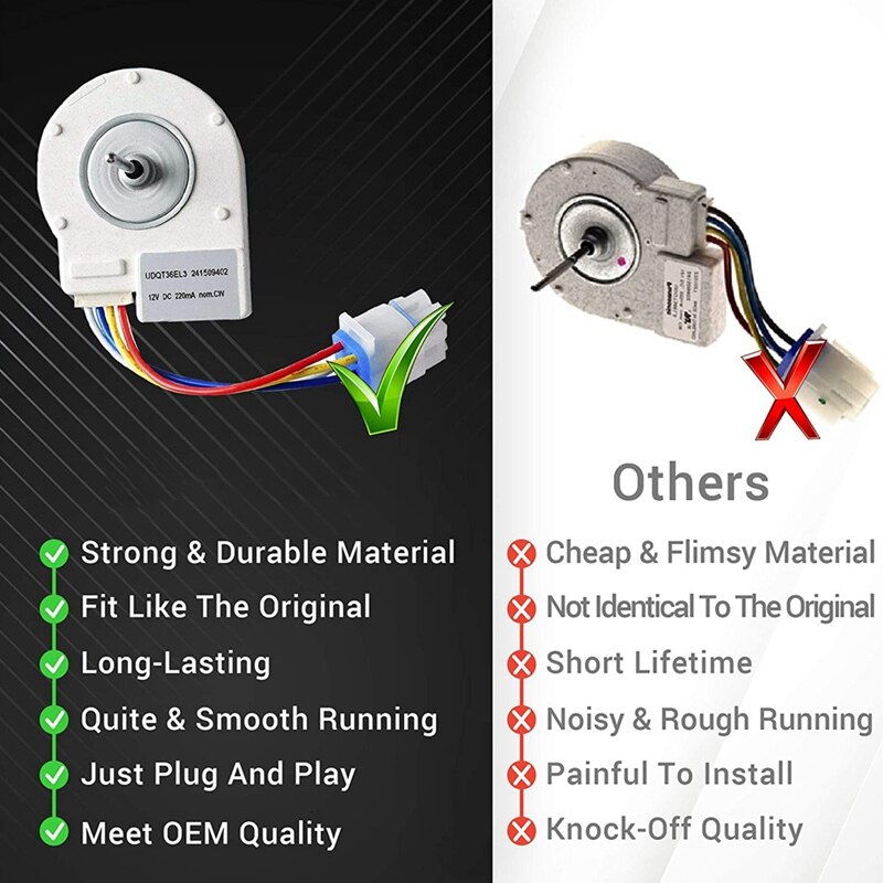 241509402 Evaporator Fan Motor Replacement Part Exact Fit for Frigidaire Electrolux Kenmore Frigidaire Refrigerators