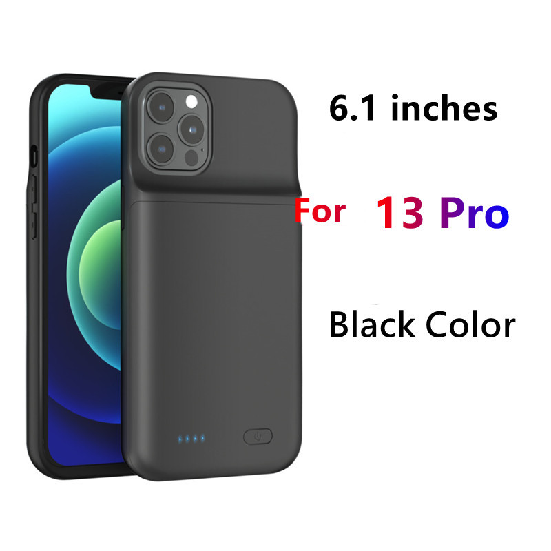 Custodia potenza Banca per iPhone 13 12 pro Max 12 mini 11 pro Max XR XS Max coperchio per caricabatterie ultra sottile per iphone 6 7 8 più SE2: nero For 13 Pro