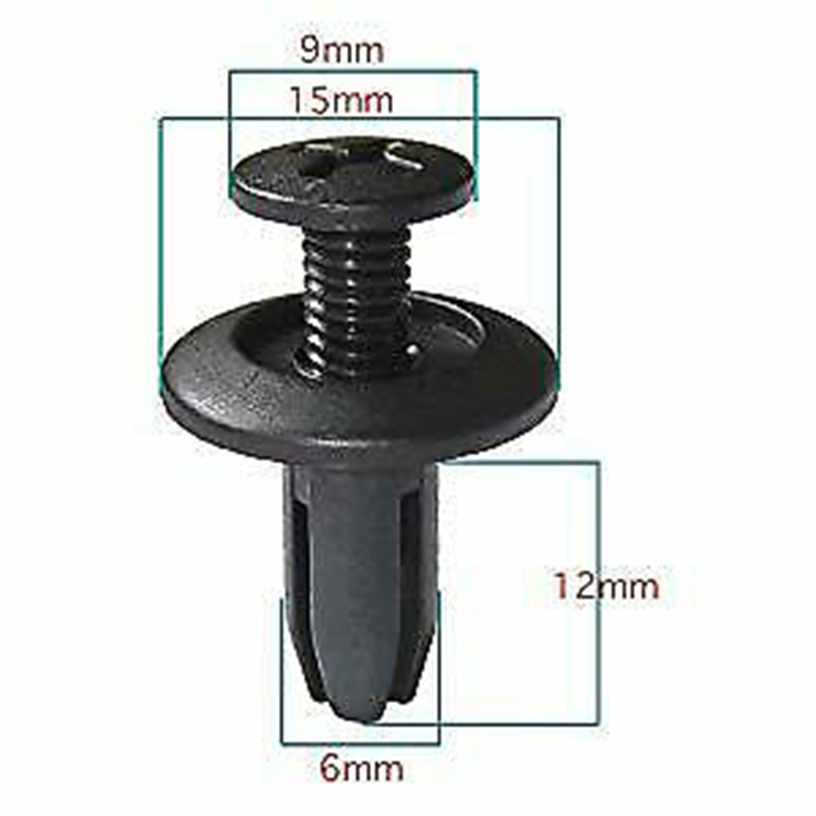 Clips de carenado con remaches de plástico para coche, accesorio Universal para Honda, Yamaha, Suzuki, Kawasaki, disponible en 2 tamaños, 6mm y 8mm, color negro, 50/100 Uds.