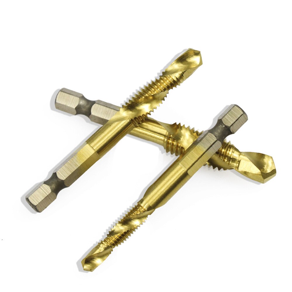 M3-M10 metric hss coated canister screw tap hex 1/4 "shank thread tap drill drill spiral tap