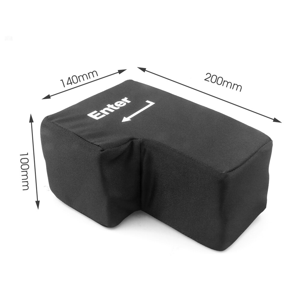 Enorme Enter-toets Usb Enter-toets Anti Stress Knop Decompressie Computer Elke Vent Kussens Knop Desktop Kussen Voor Stress Verlichten: Black