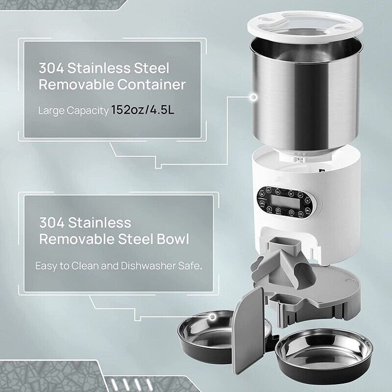 Smart App Pet Feeder Kat En Hond Voedsel Dispenser Rvs Kom Medium-Sized Katten En Honden Met Opname timing Voeden