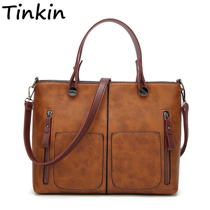 Bolso de hombro Vintage Tinkin para mujer, bolsos casuales femeninos para compras diarias, bolso para damas de