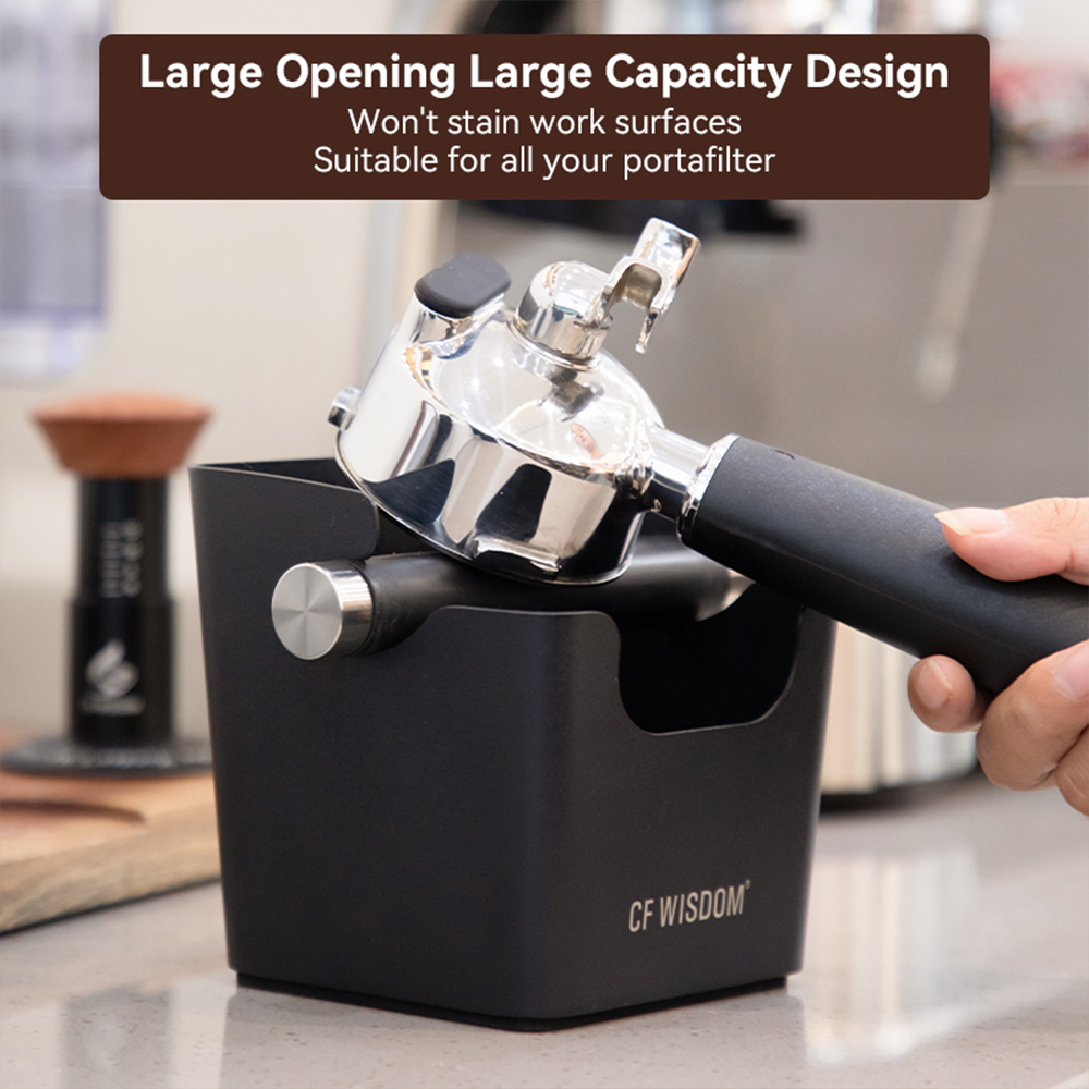 CF WISDOM Koffie Klopbox Espresso Grondbak Duurzame Antislip Koffieafvalcontainer voor Thuis Barista Commercieel Café Gebruik