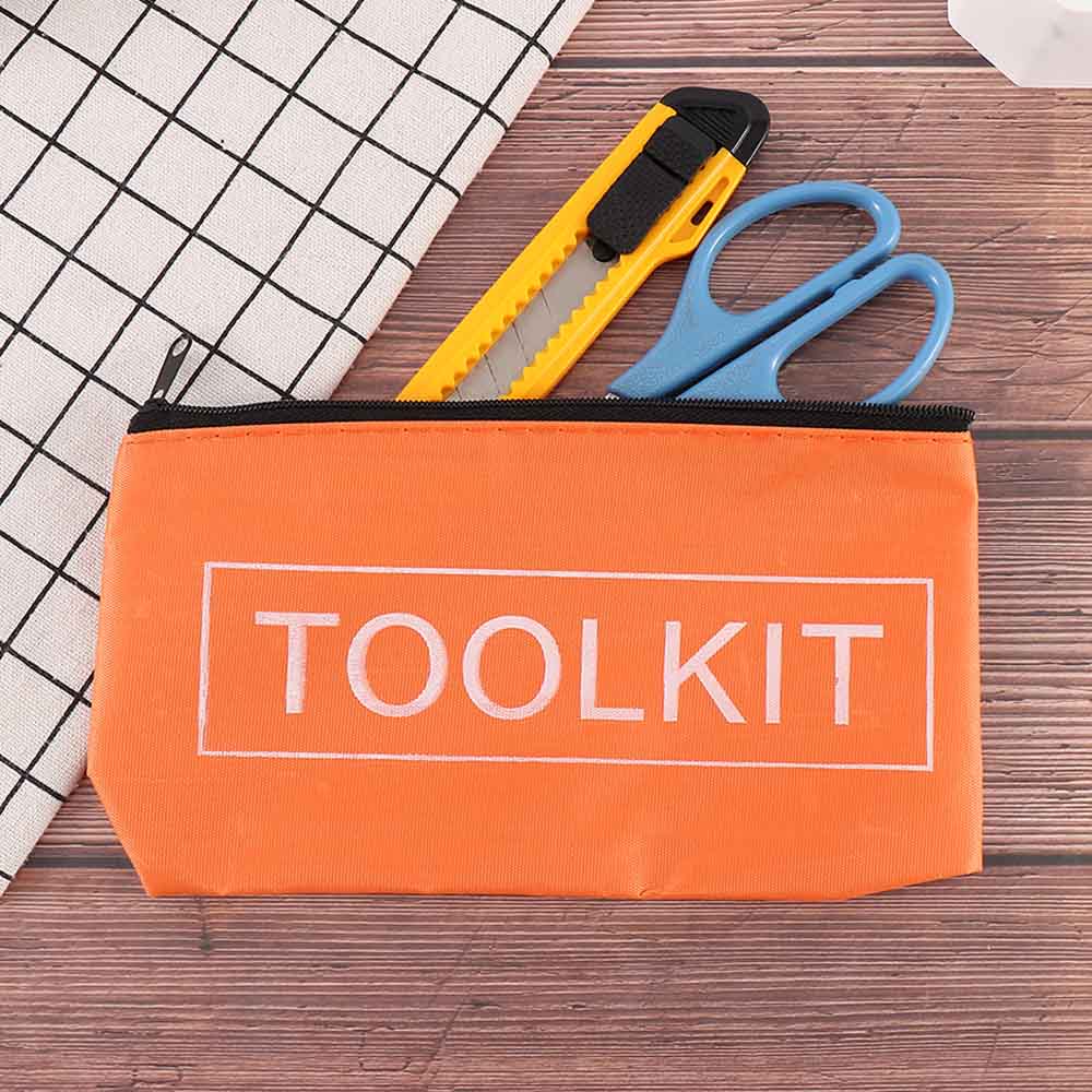 Portable Mini Tool Kit Bag Oxford Cloth Tool Bag Storage Instrument Case 19x11cm Universal Size Hand Tool Bag Pocket: orange