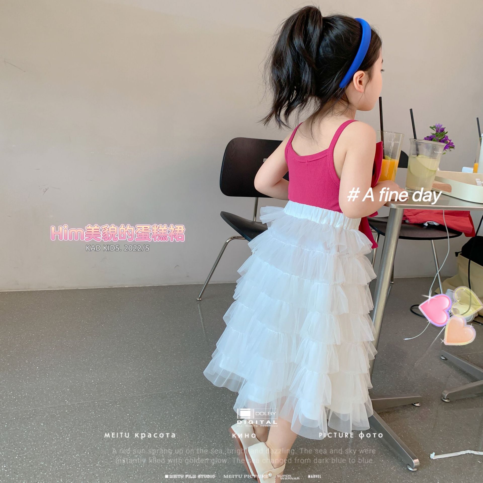 2022 Summer New Children Clothes Baby Girls White Princess Cake Skirt