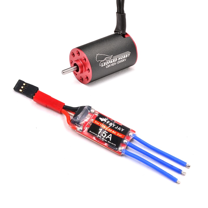 FATJAY Leopard Hobby LBA1625 brushless inrunner motor +FATJAY 15A ESC combo for RC 1/24 1/28 car MINI-Q brushless upgrade
