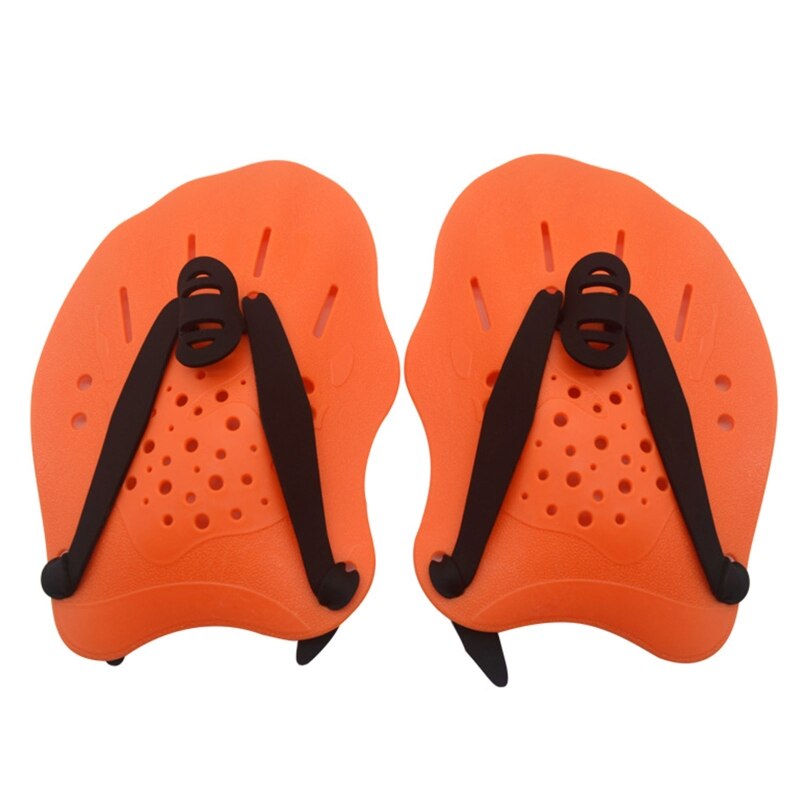 Swim Paddles Hand Swim Training Hand Paddles with Adjustable Strap for Women Men: Orange