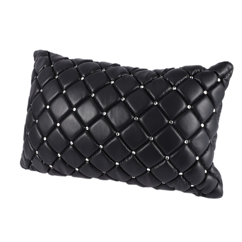 Bil lændepude pu læder åndbar krystal pude lændepude pude bil universal interiør tilbehør