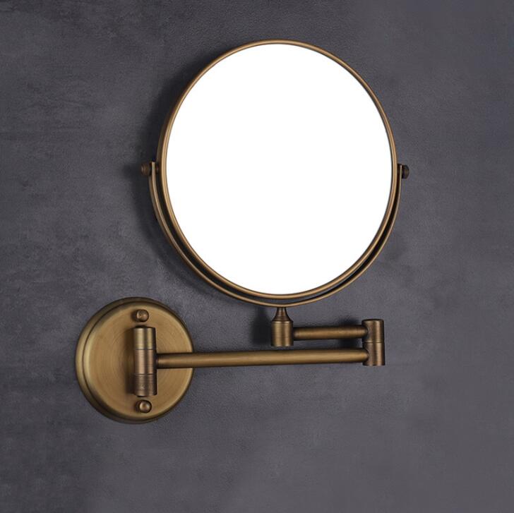 Miroir télescopique pour toilettes, miroir de salle de bain, cosmétique, miroir rotatif pliant, double face, suspension murale grossissante