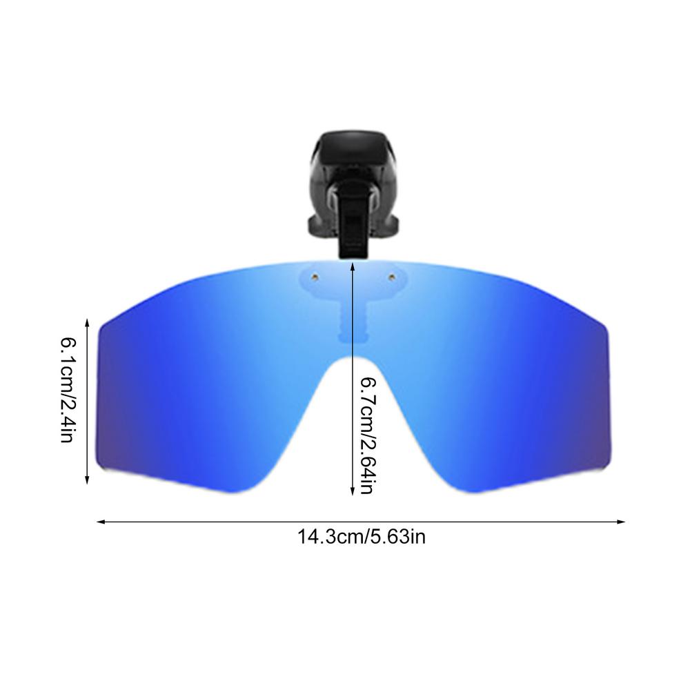 Clip auf Sonnenbrille über Brille Vision polarisierte Hütte Visier Clips Hütte Clip auf verstellbare Sonnenbrille Herren Sonnenbrille zum Angeln: Blau